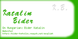 katalin bider business card